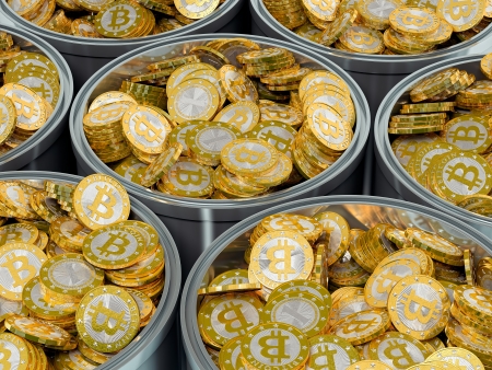 Bitcoin miningの写真素材