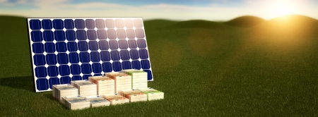 Solar Panel - make money from renewable energyの写真素材
