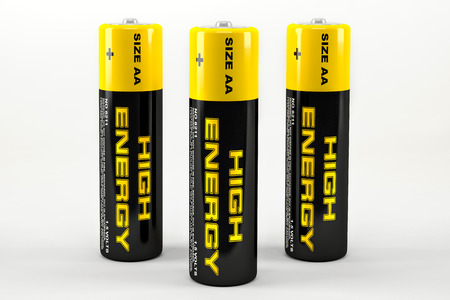 3D illustration of batteriesの写真素材