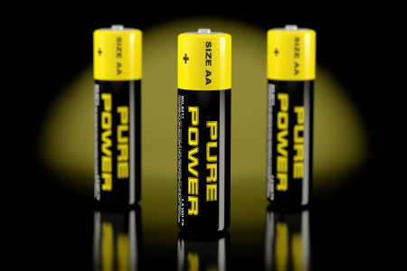 3D illustration of batteriesの写真素材