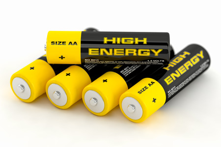 3D illustration of batteriesの写真素材