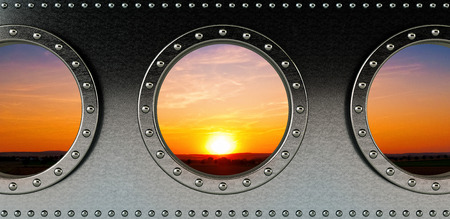 ship portholesの写真素材