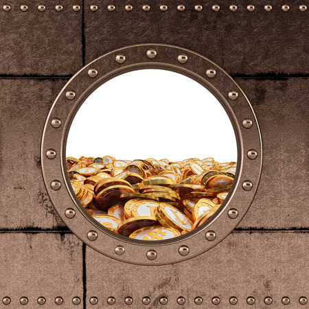 porthole - safe - ocean of moneyの写真素材