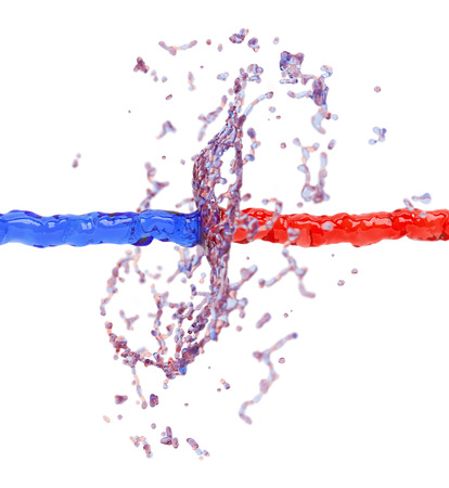 Two Liquid Splashes Collidingの写真素材