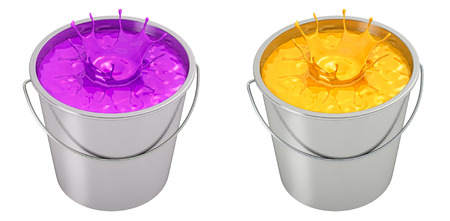 Paint bucket - isolated on white - 3D Illustrationの写真素材