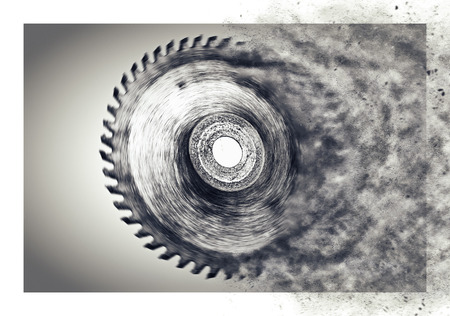 Circular saw blade - with motion blur - disintegratingの写真素材