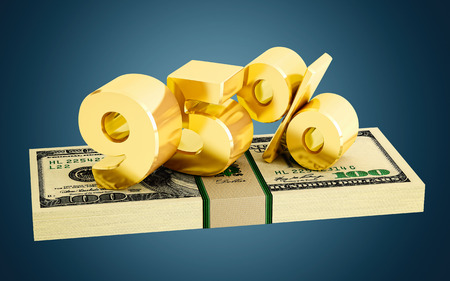 95% - savings - discount - interest rateの写真素材