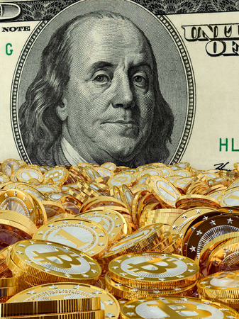 Bitcoins and Dollarの写真素材