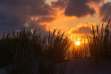 Sunset on the Beach - Sylt, Germanyの写真素材