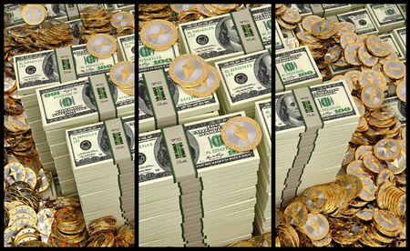 Ethereum Coins, the Virtual Crypto Currency - 3D Rendering