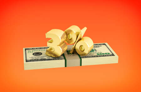 3% savings - discount - interest rate. 3D rendering