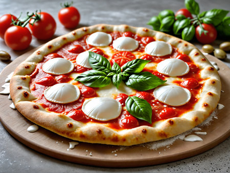 Delicious fresh Margherita pizzaの素材