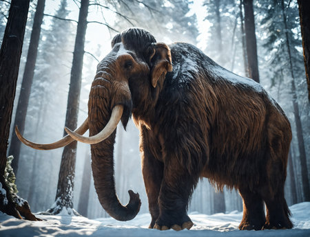 Prehistoric mammoth, an extinct giant of the ice ageの素材