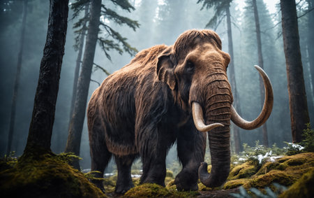 Prehistoric mammoth, an extinct giant of the ice ageの素材