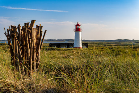 Germany's northernmost lighthouse on the island Sylt - Lighthouse List West.の写真素材