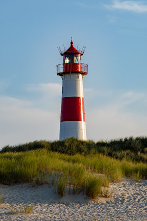 Lighthouse at List on the island Syltの写真素材