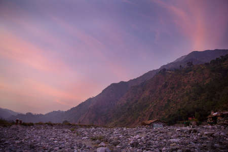 Morning mountain view of Almora, Uttarakhand, India - 04 December, 2019のeditorial素材