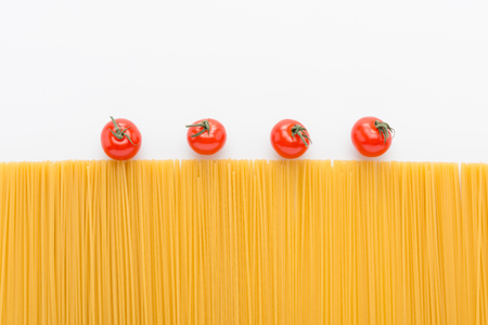 raw vermicelli and tomatoesの写真素材