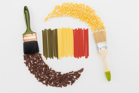 Colorful macaroni italian pastaの写真素材