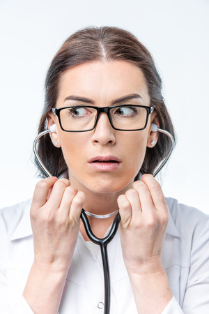 Female doctor with stethoscopeの写真素材