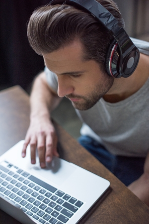 Man using laptopの写真素材