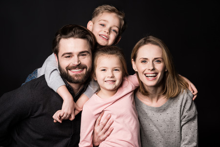 Happy young familyの写真素材