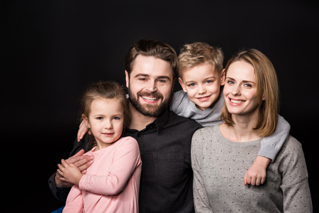 Happy young familyの写真素材