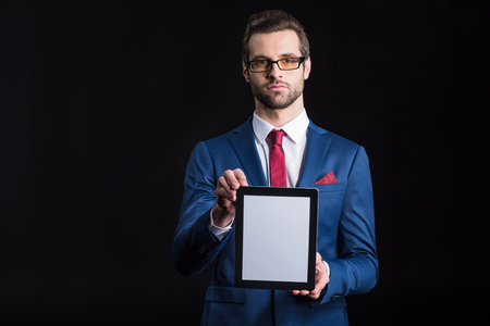 Businessman with digital tabletの写真素材