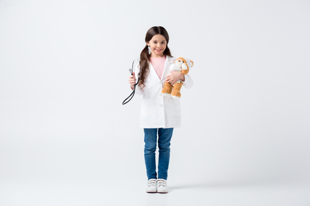 Little girl playing doctorの写真素材