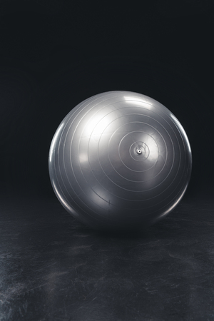 Shiny gray fitness ballの写真素材