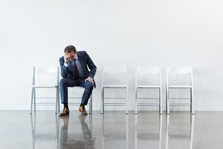 businessman sitting on chairの写真素材