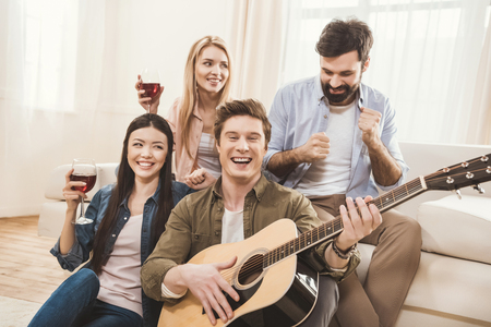 Diverse people partying togetherの写真素材