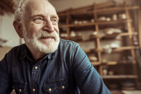 Portrait of senior potter