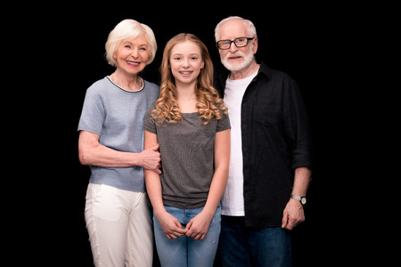 Grandparents with cute granddaughterの写真素材