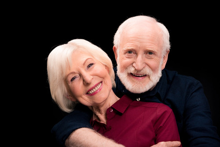 senior couple embracing