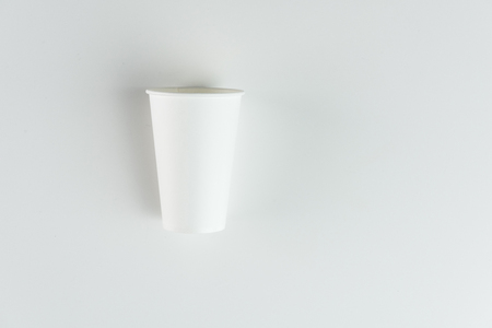 plastic disposable cup isolated on greyの写真素材