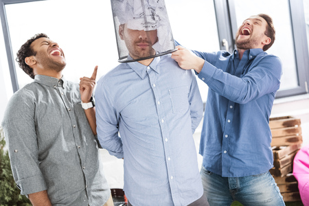 young business team having fun in office, business teamwork