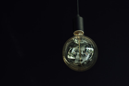 Vintage hanging Edison light bulbの写真素材