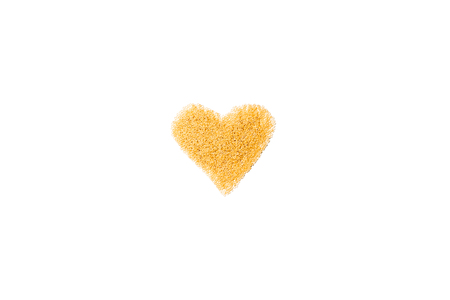 Heart symbol made from Italian pastaの写真素材