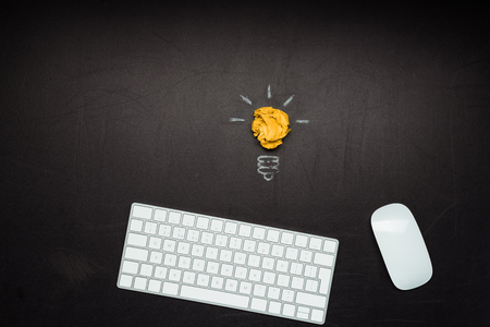 various digital devices and light bulb symbolの写真素材