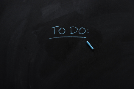 underlined to do note drawn with chalkの写真素材