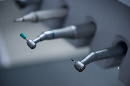 various dental drills in dentist officeの写真素材