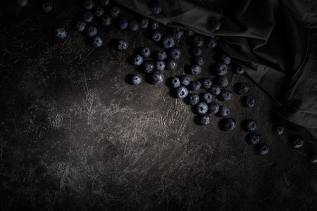 ripe fresh blueberriesの写真素材