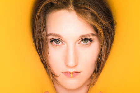 beautiful girl with makeupの写真素材