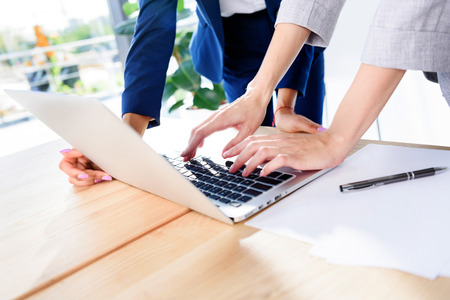 businesswomen using laptopの写真素材