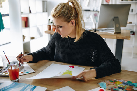 Fashion designer drawing sketchの写真素材