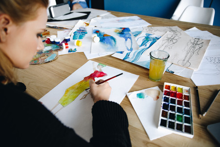 Fashion designer drawing sketchの写真素材