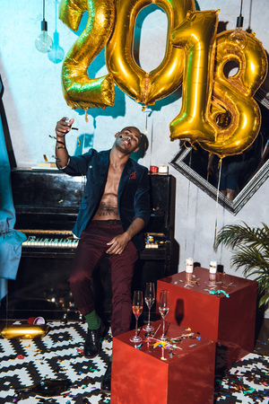 drunk man on new year party