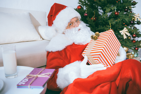 santa claus with giftの写真素材