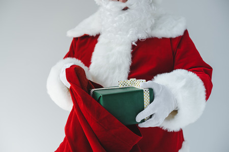 santa claus with gift